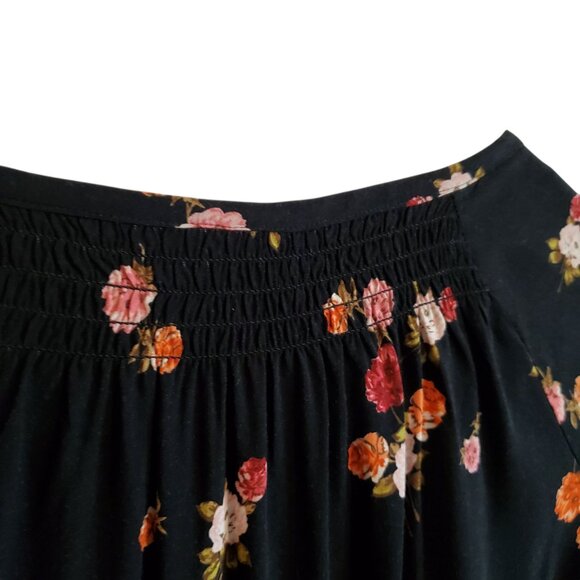 J Jill Prairie Farm Black Floral Button Up Midi Dress Medium - Picture 5 of 16